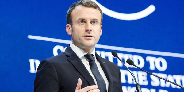 Emmanuel Macron, President of France capture during the Session: Special Address by Emmanuel Macron, President of France at the Annual Meeting 2018 of the World Economic Forum in Davos, January 24, 2018.Copyright by World Economic Forum / Sikarin Thanachaiary
