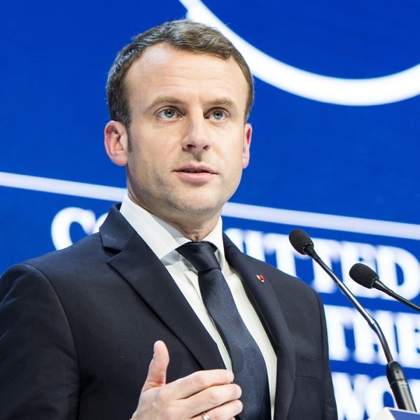 Emmanuel Macron, President of France capture during the Session: Special Address by Emmanuel Macron, President of France at the Annual Meeting 2018 of the World Economic Forum in Davos, January 24, 2018.Copyright by World Economic Forum / Sikarin Thanachaiary