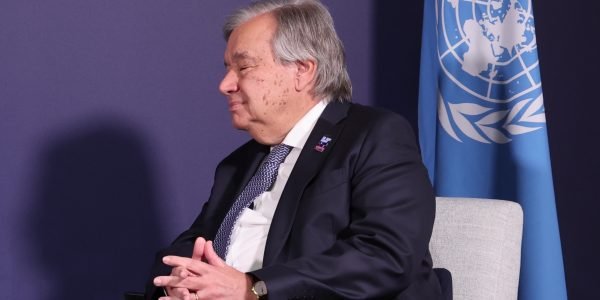 Ursula von der Leyen, António Guterres, from left to right