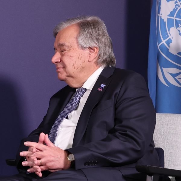 Ursula von der Leyen, António Guterres, from left to right