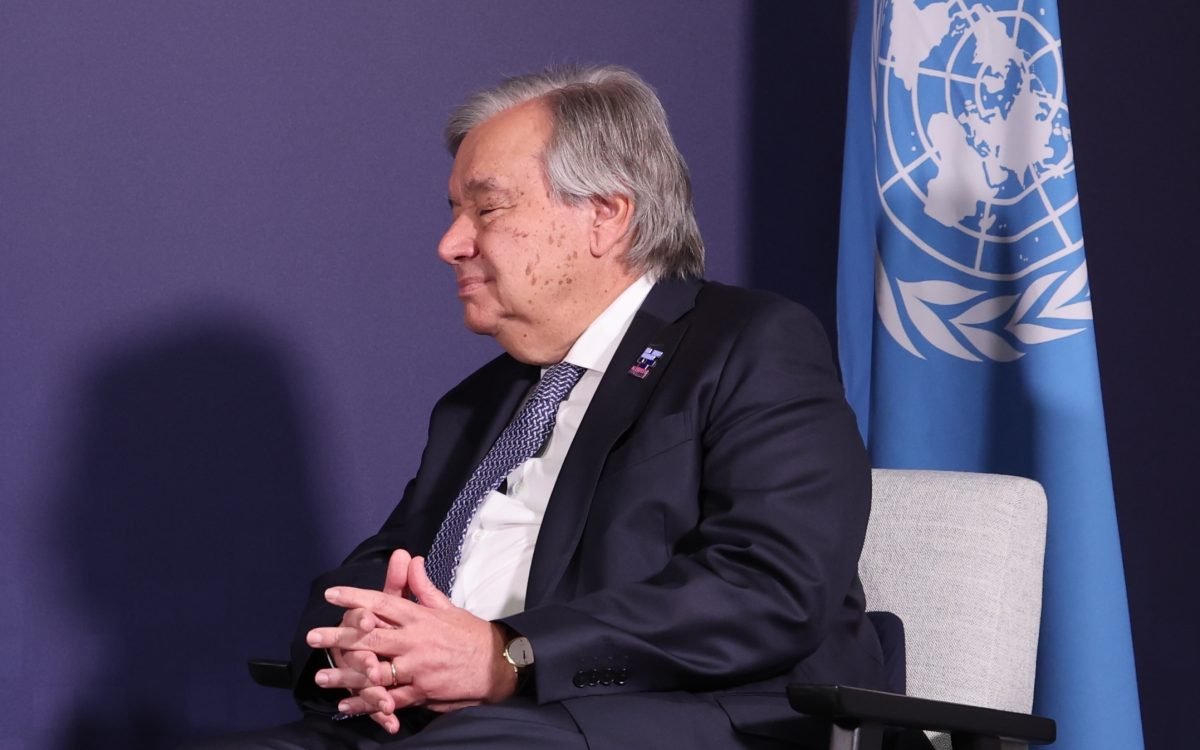 Ursula von der Leyen, António Guterres, from left to right