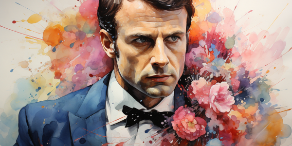 Emmanuel Macron defendendo o terrorismo