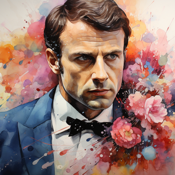 Emmanuel Macron defendendo o terrorismo